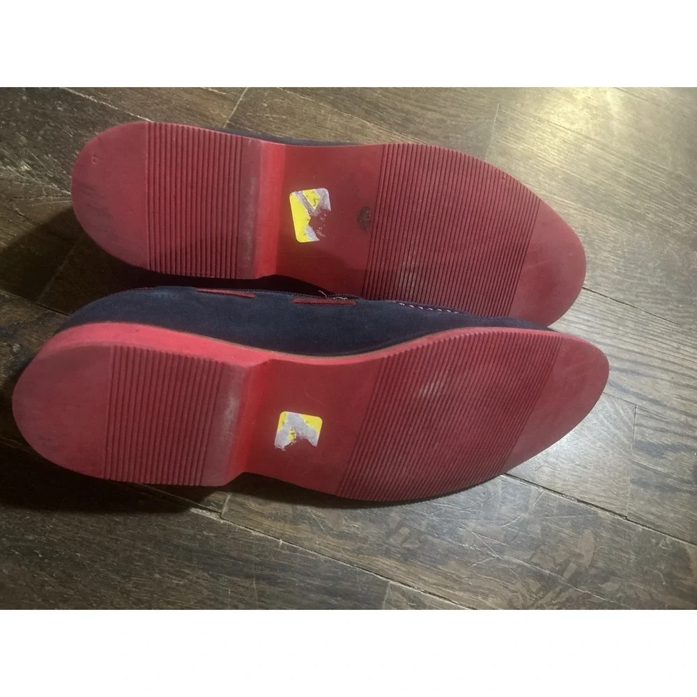 Vintage 1901 Nordstorm NavySuede Slippers With RedTassels Size 11M